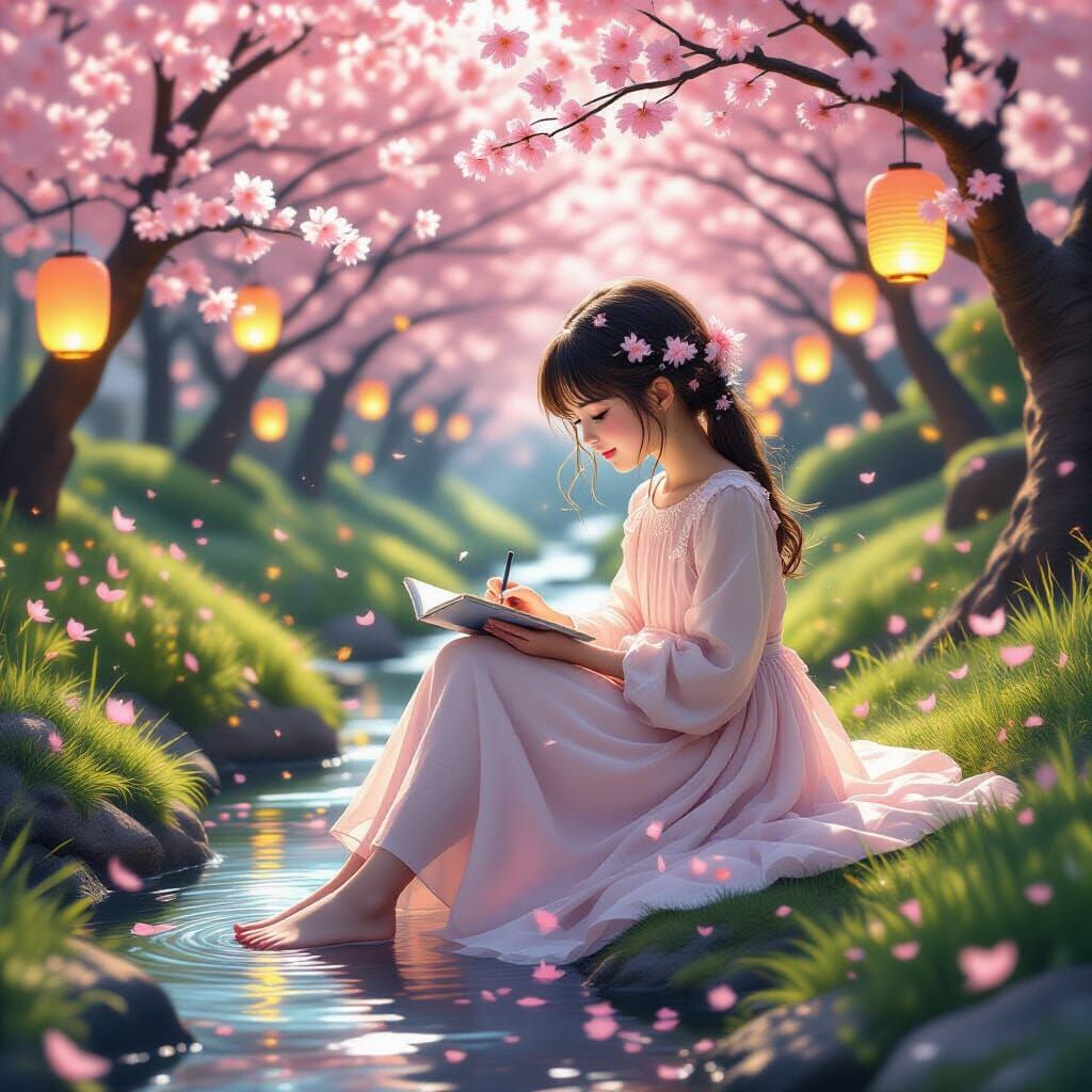 Dreamy Garden Sketch: Cinematic Hyper-Realism