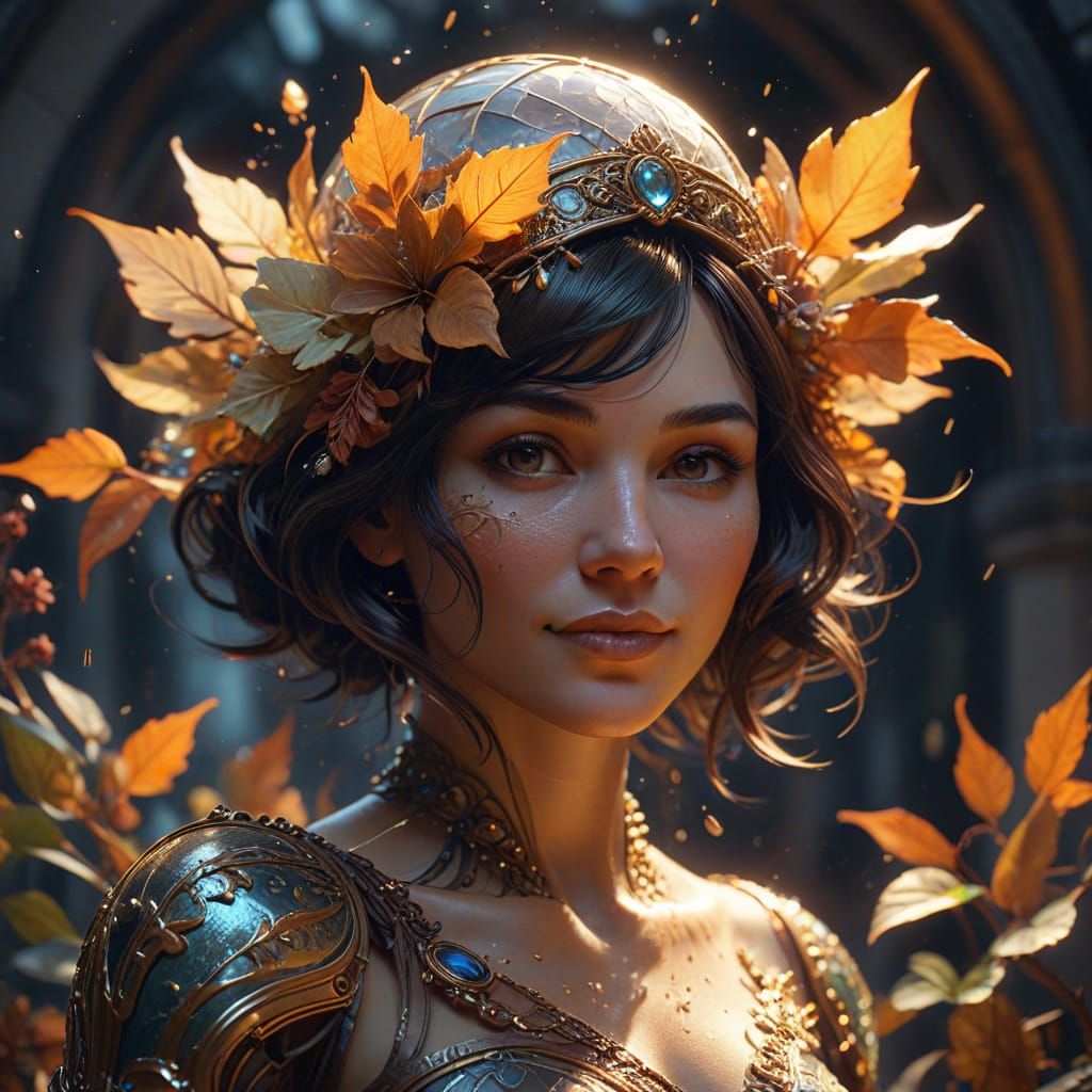 Ethereal Leaf Cloche Portrait