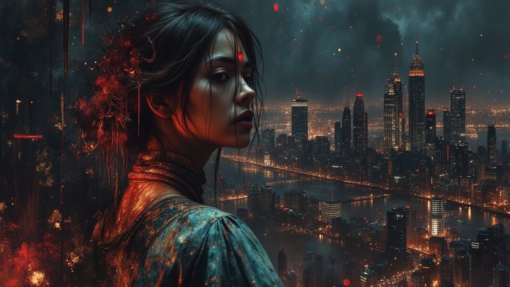 City Between Light and Darkness - Epic Concept Art