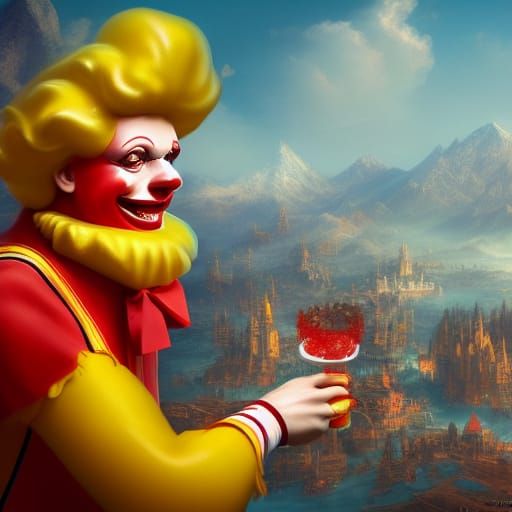 Detailed Matte Painting of Ronald McDonald