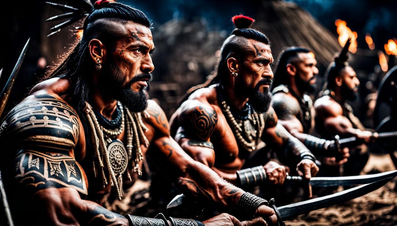 Barbarians Prepare for War: Hyperrealistic Cinematic Image