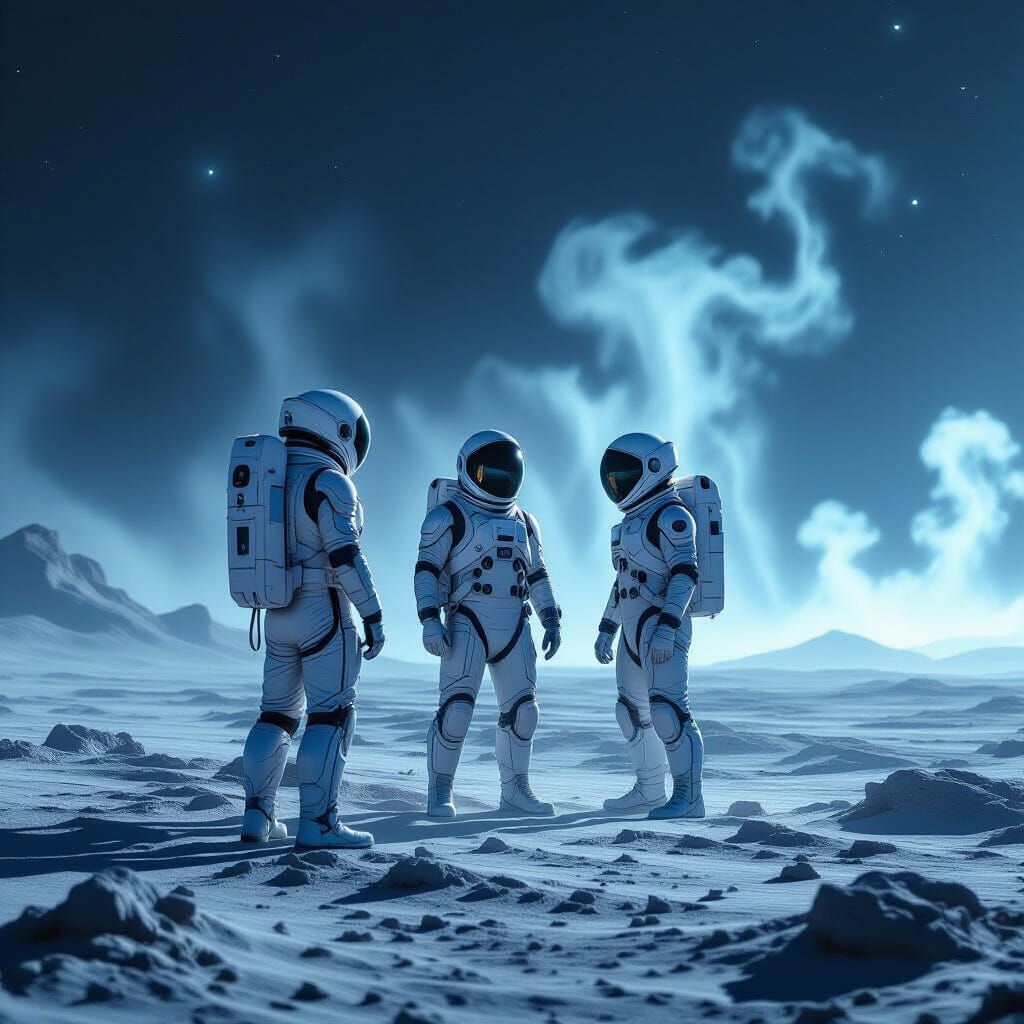Astronauts Explore Alien World in Sci-Fi Style