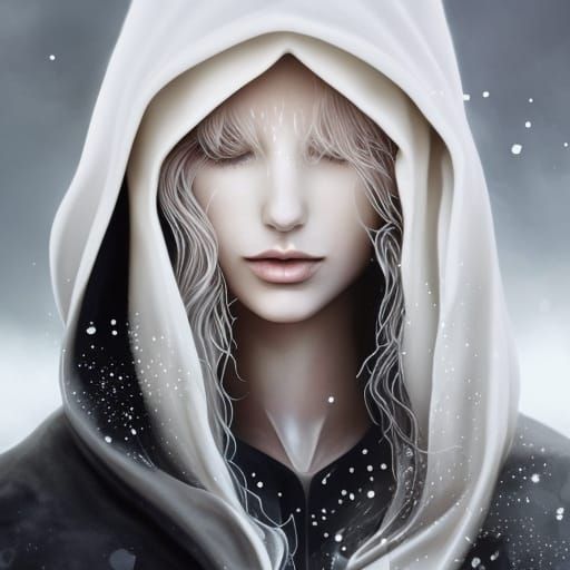 Ethereal Water Spirit in Minimalist Digital Art