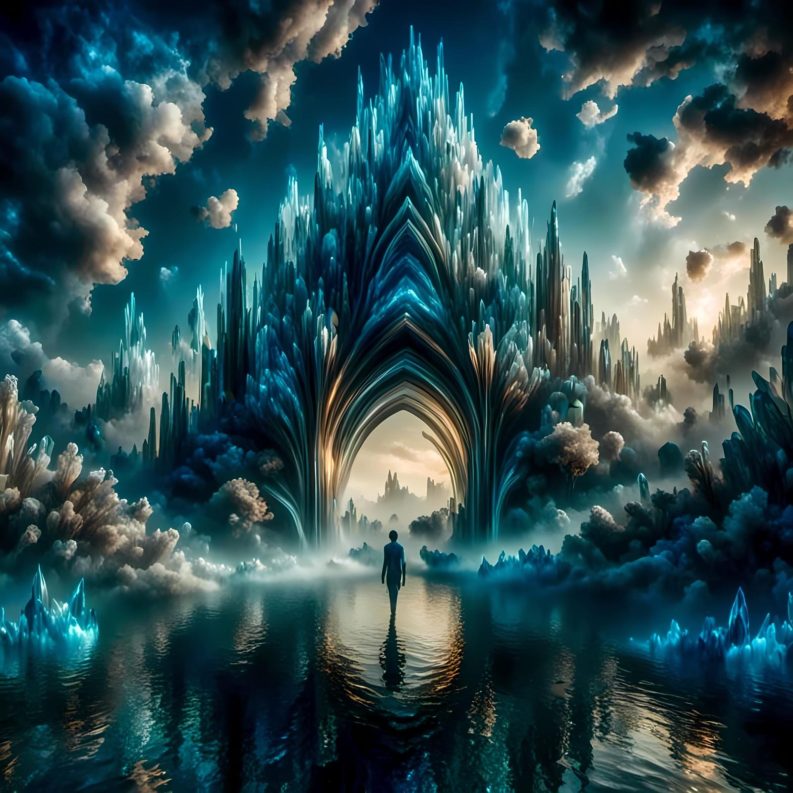 Hallucinatory Crystalline Landscapes in Meta Style