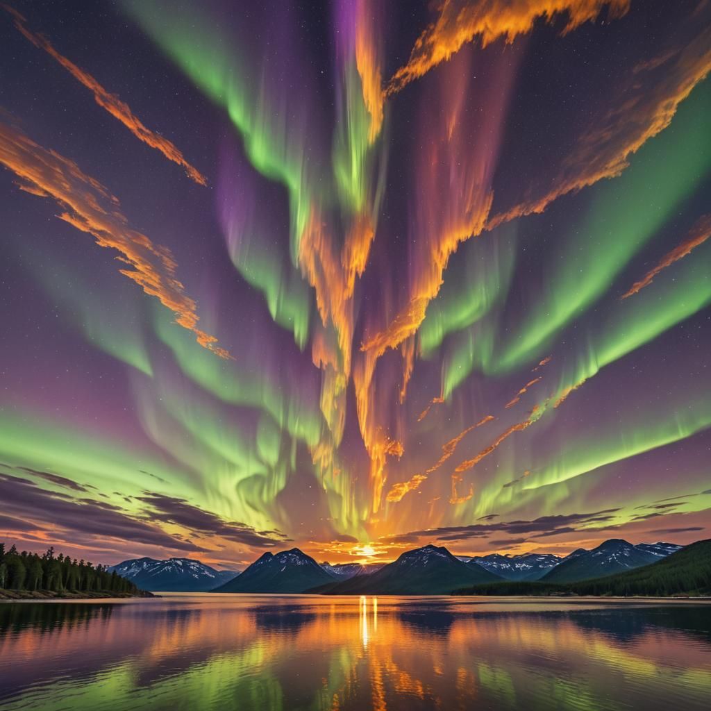 Radiant Sun Over Finland's Aurora Borealis