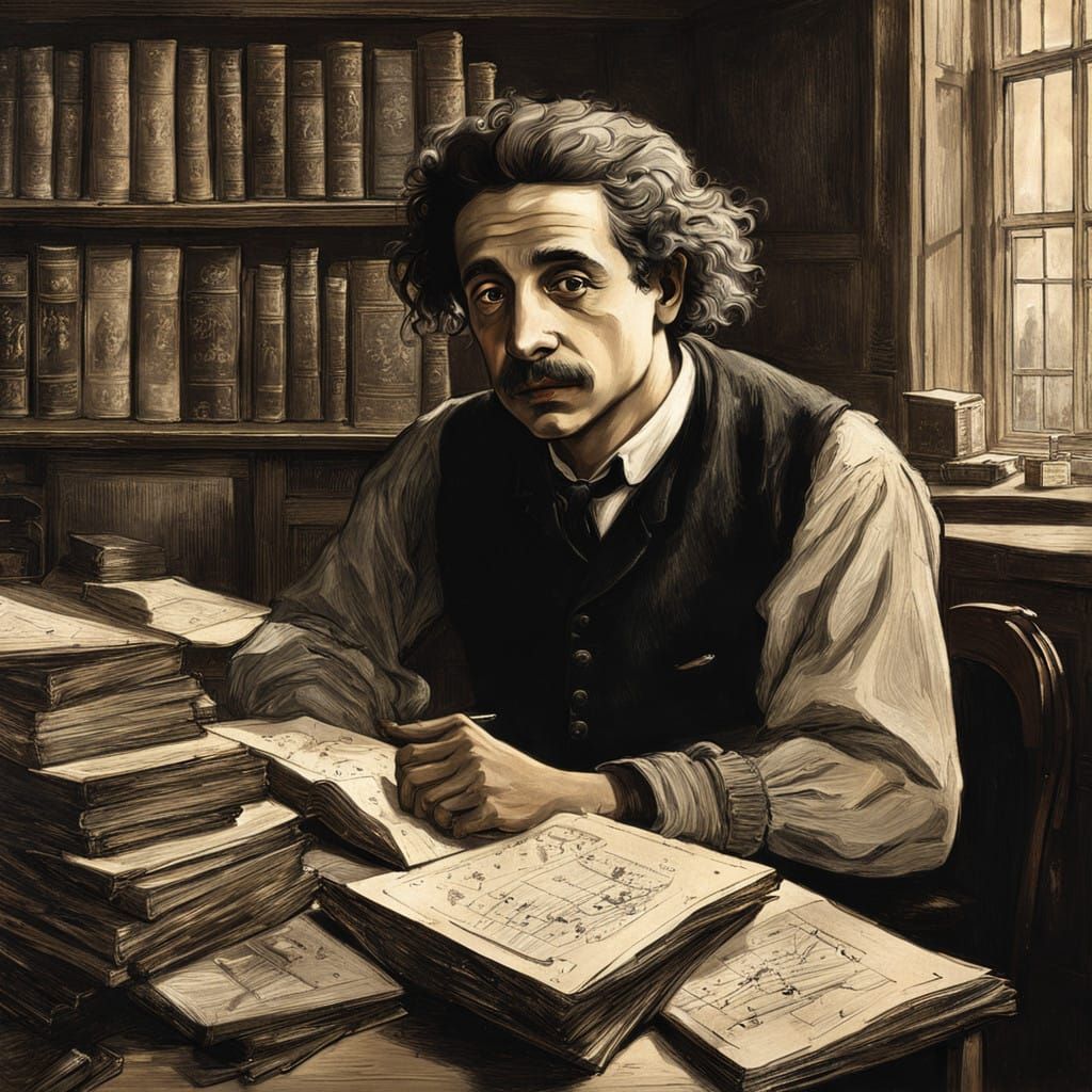 Young Albert Einstein in the Swiss Federal Polytechnic Insti...