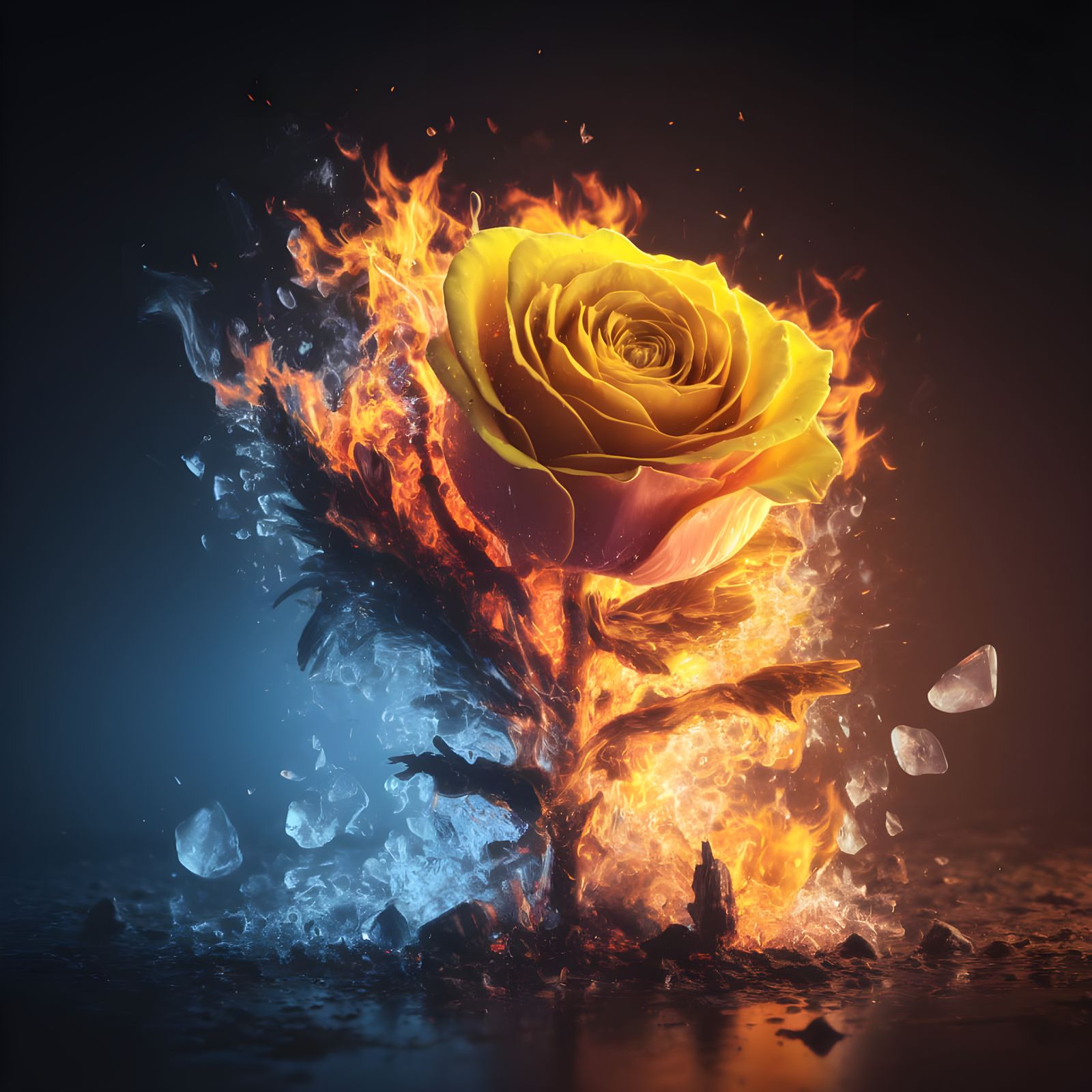 Ethereal Dance of Fire and Ice