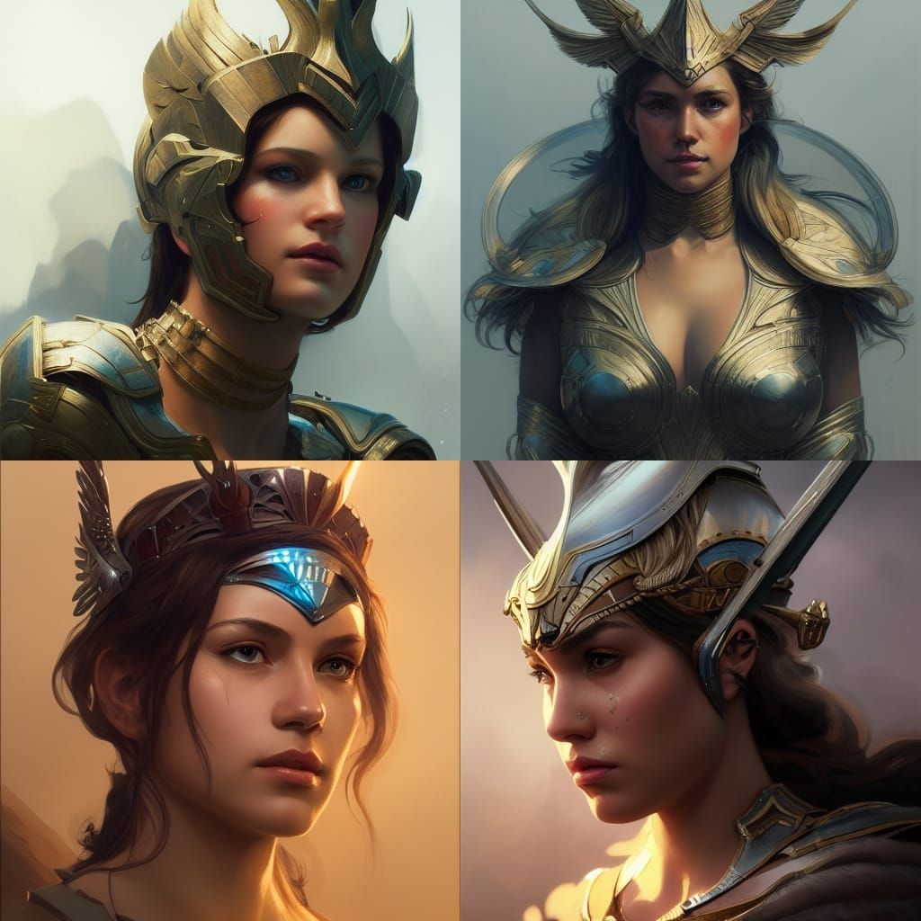Valkyrie Portrait in Hyperdetailed Style