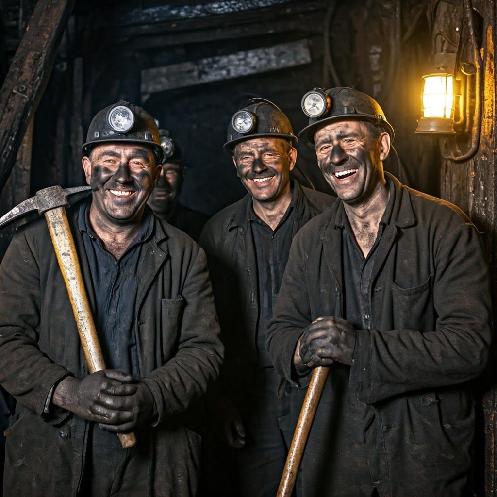 Gritty Coal Miners Share Joyful Moment in Classic Realism St...