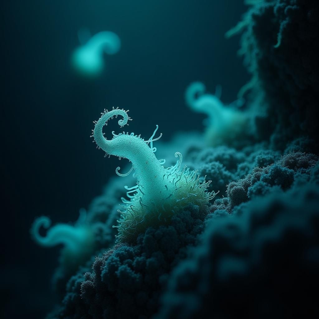 Bioluminescent Deep-Sea Iron-Oxidizing Bacteria in HDR