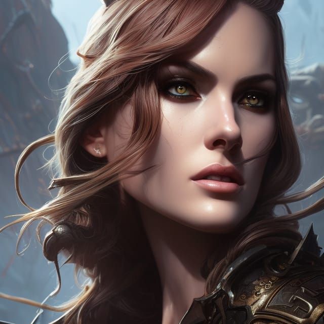 Gorgeous Huntress in Dark Fantasy Style