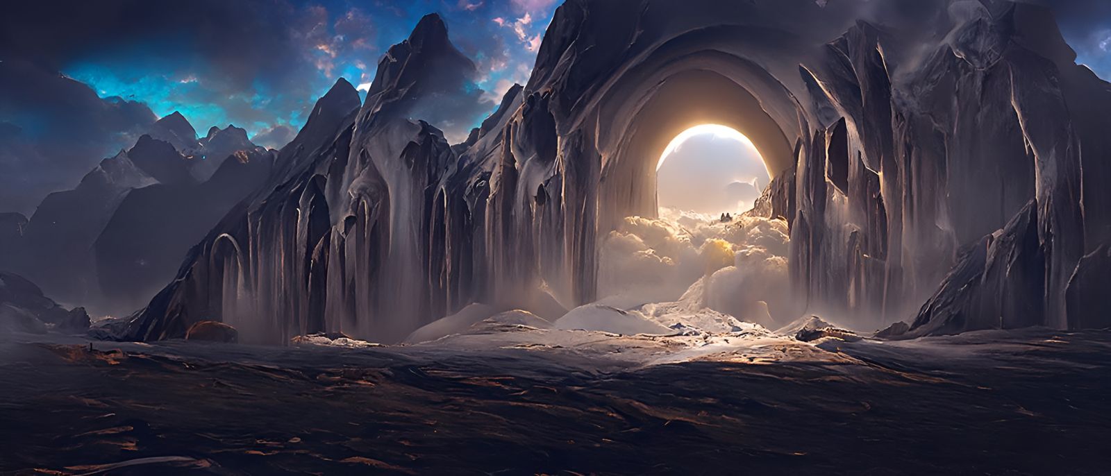 Magic Portal in Nordic Dreamscape: Matte Painting