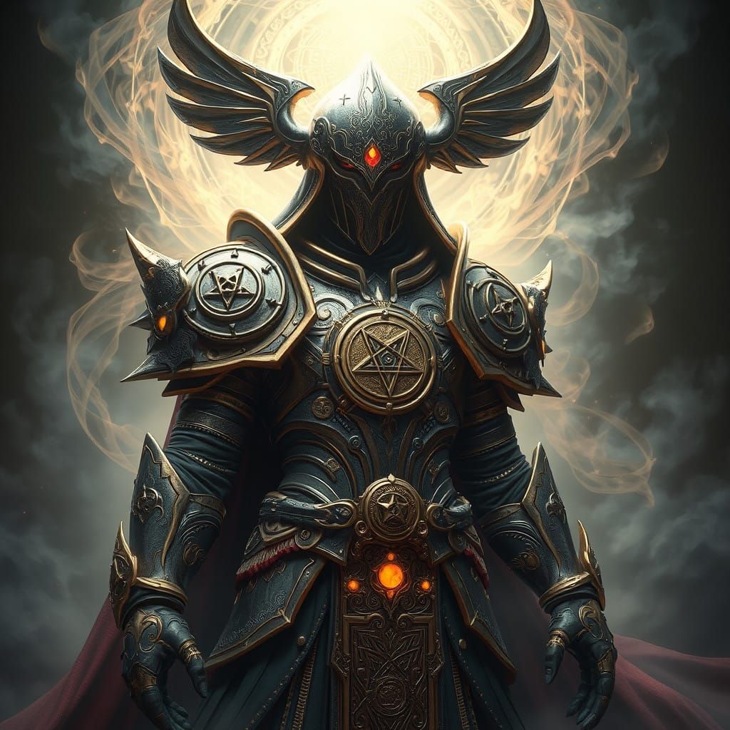 Mystical Warrior in Steampunk Armor