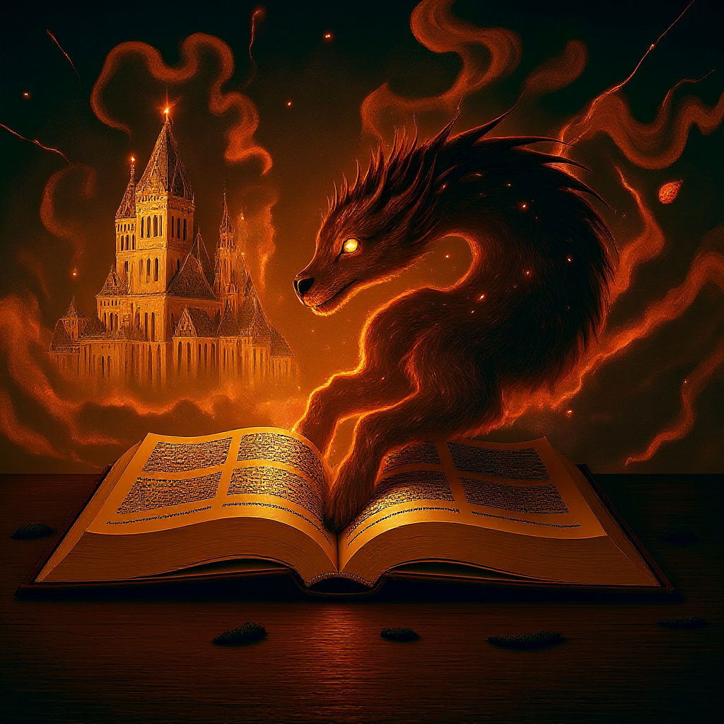 Dragon Smoke Emanates From Open Book