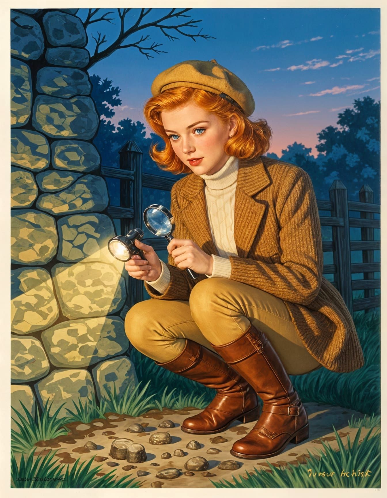 Nancy Drew, 1930s Teen Detective, Vintage Illustration