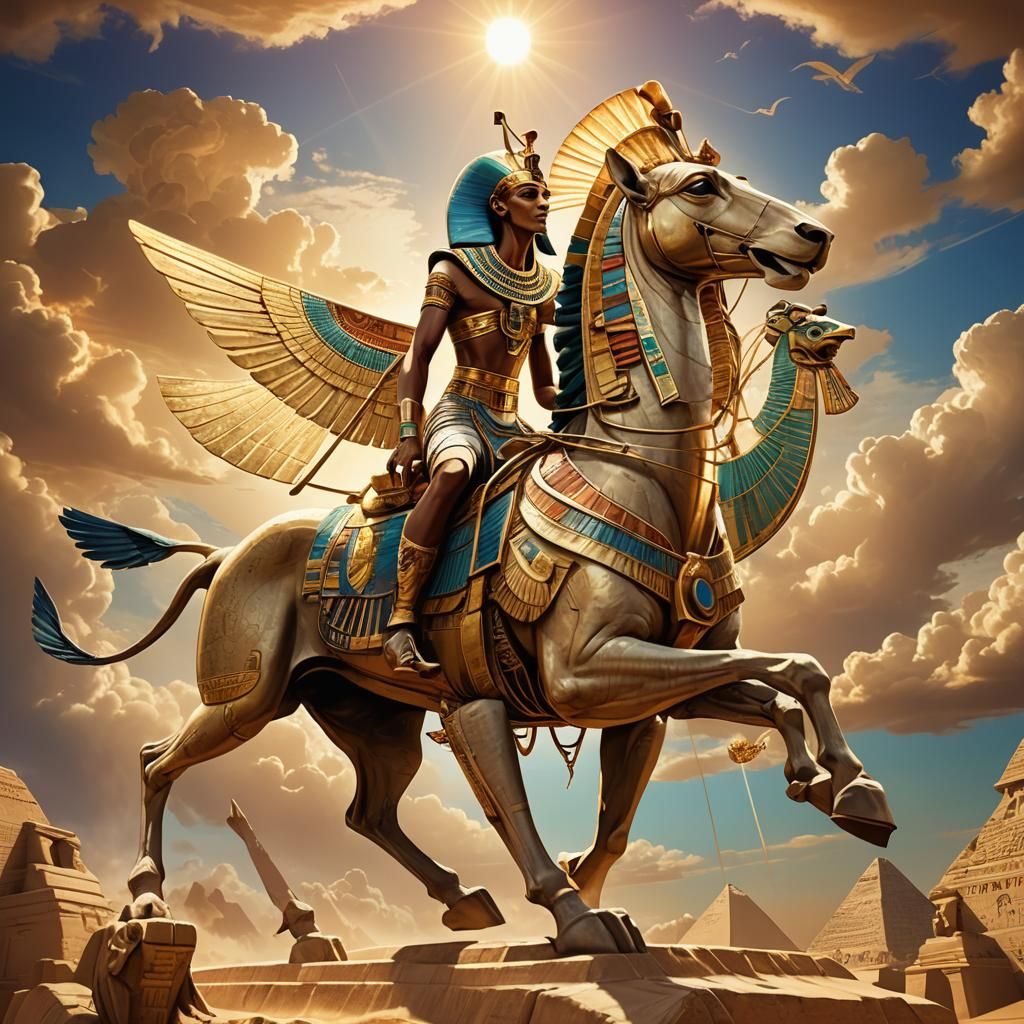 Akhenaten Rides His Chariot: Ancient Egypt Art