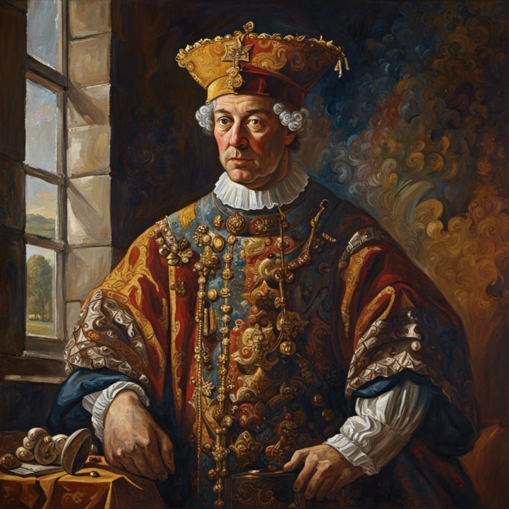 Mieszko I Portrait in Vermeer Style