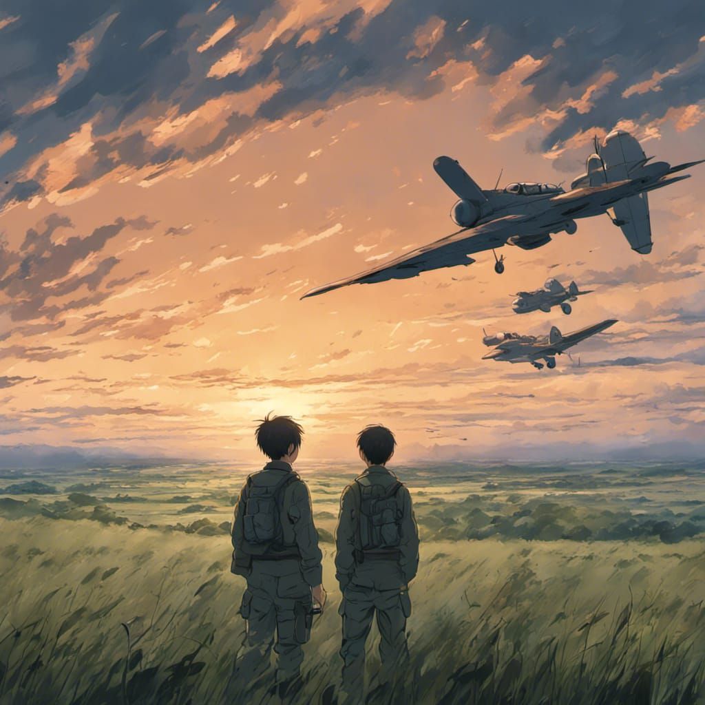 Soldier's Grief: Anime Battlefield Scene