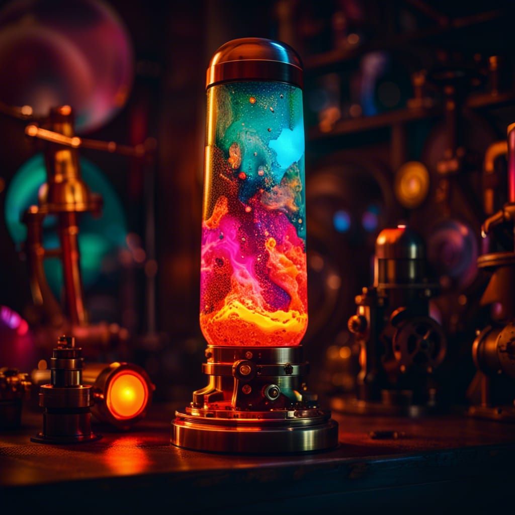 Steampunk Lava Lamp with Nautical Brass Base