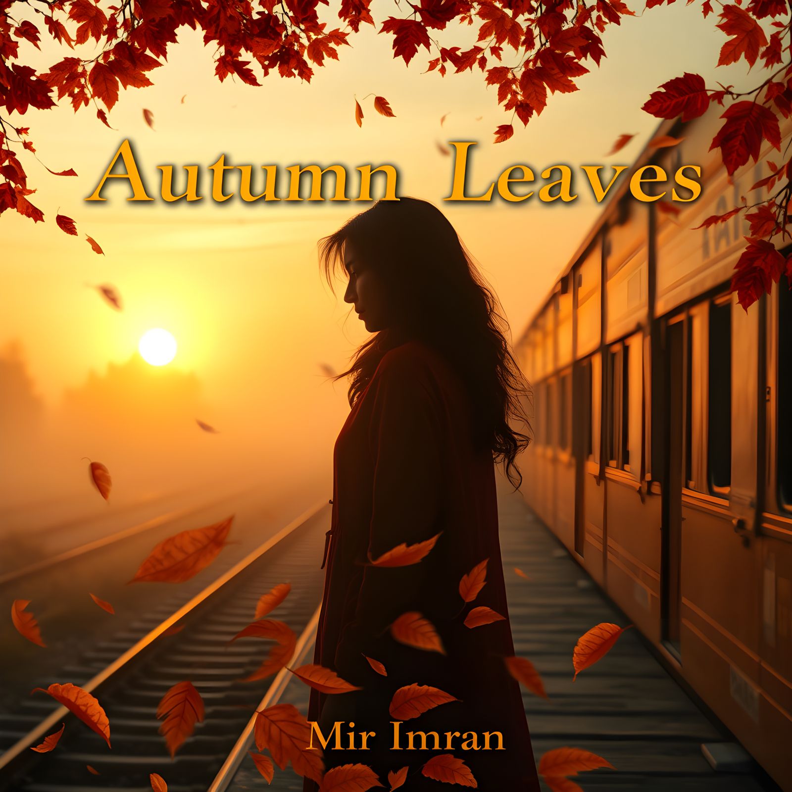 Autumn Leaves Book Cover with Falling Leaves