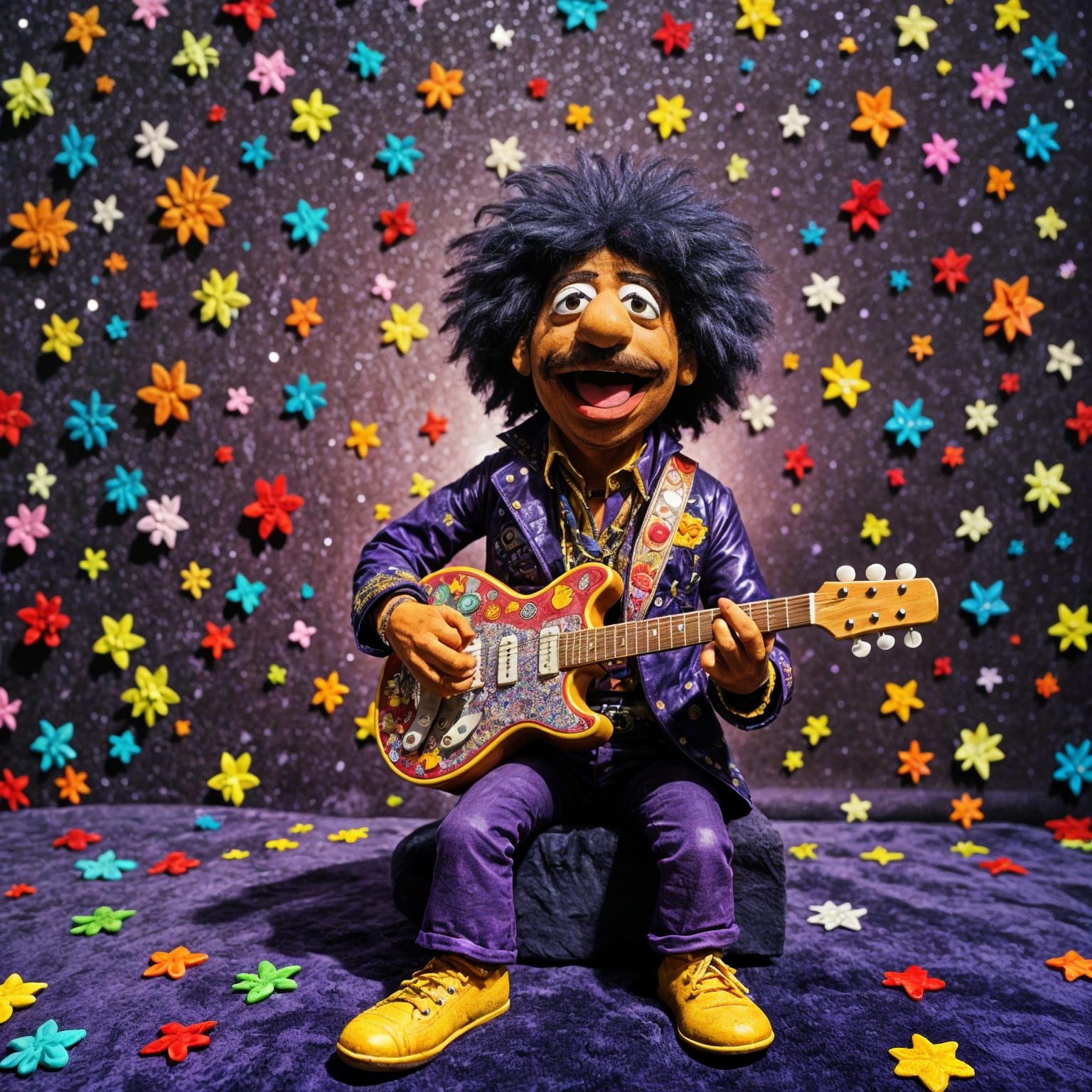 Jimi Hendrix as a muppet