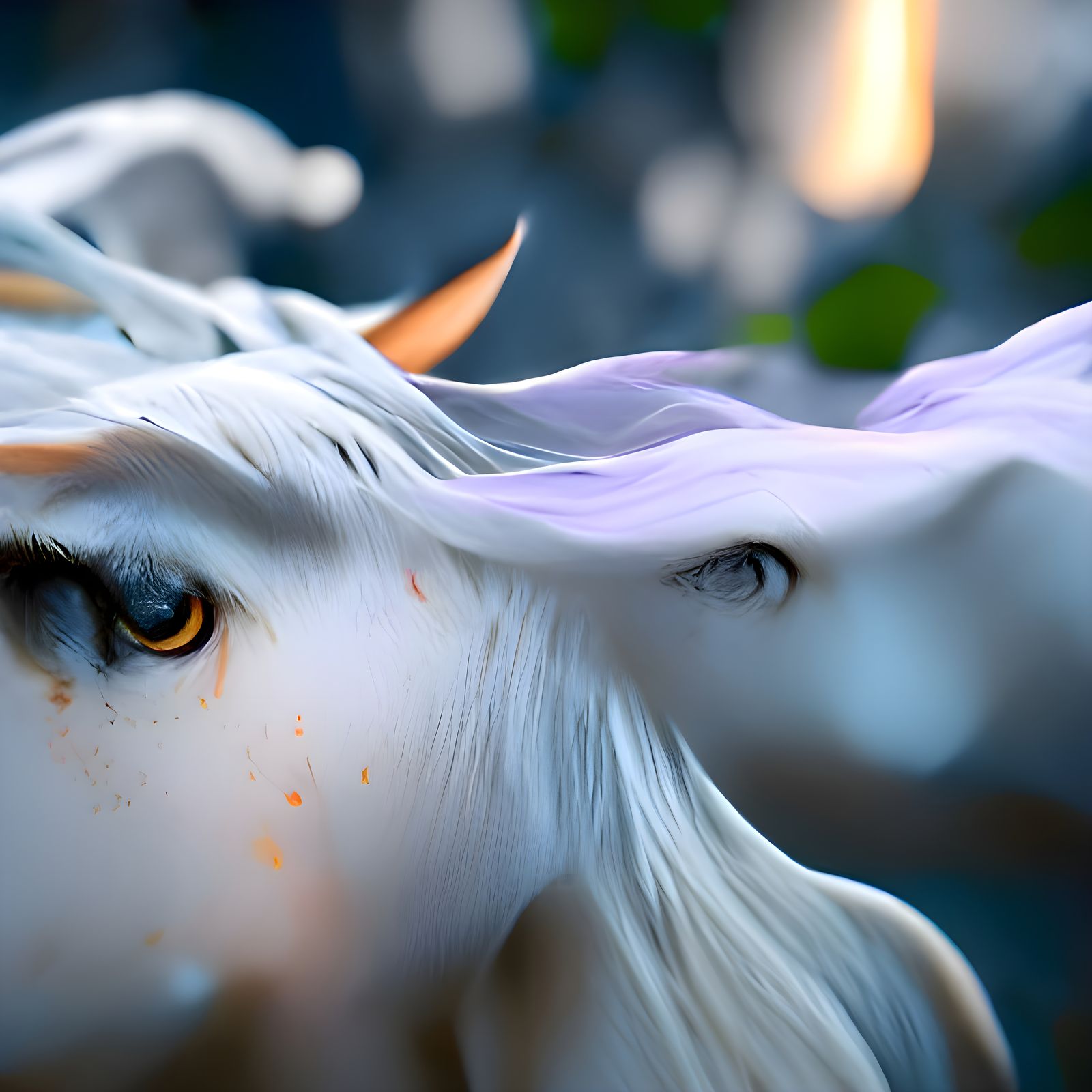 Ethereal Unicorn in Misty Forest Clearing