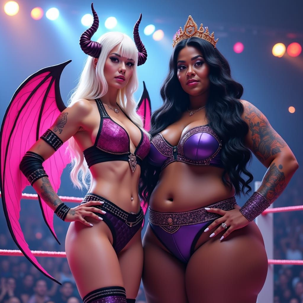 Wrestling Women: Blonde Angel vs. Black Queen