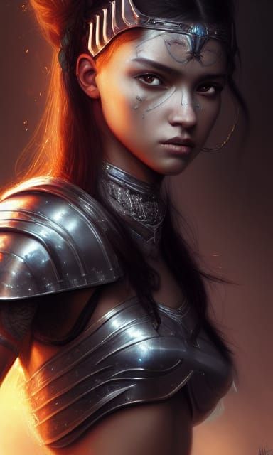 Jenna Ortega as a Dark Fantasy Warrior Girl