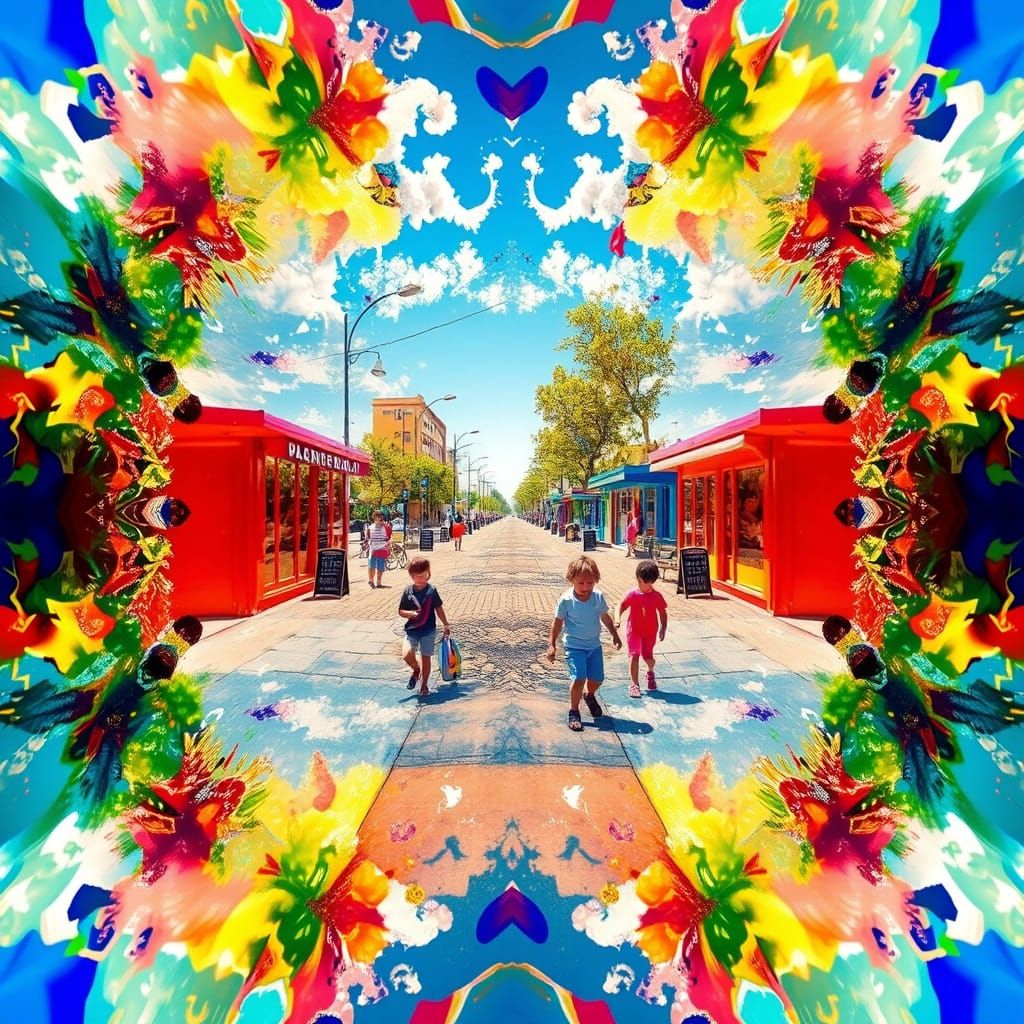 Children Playing: Colorful Vector Art Illustration