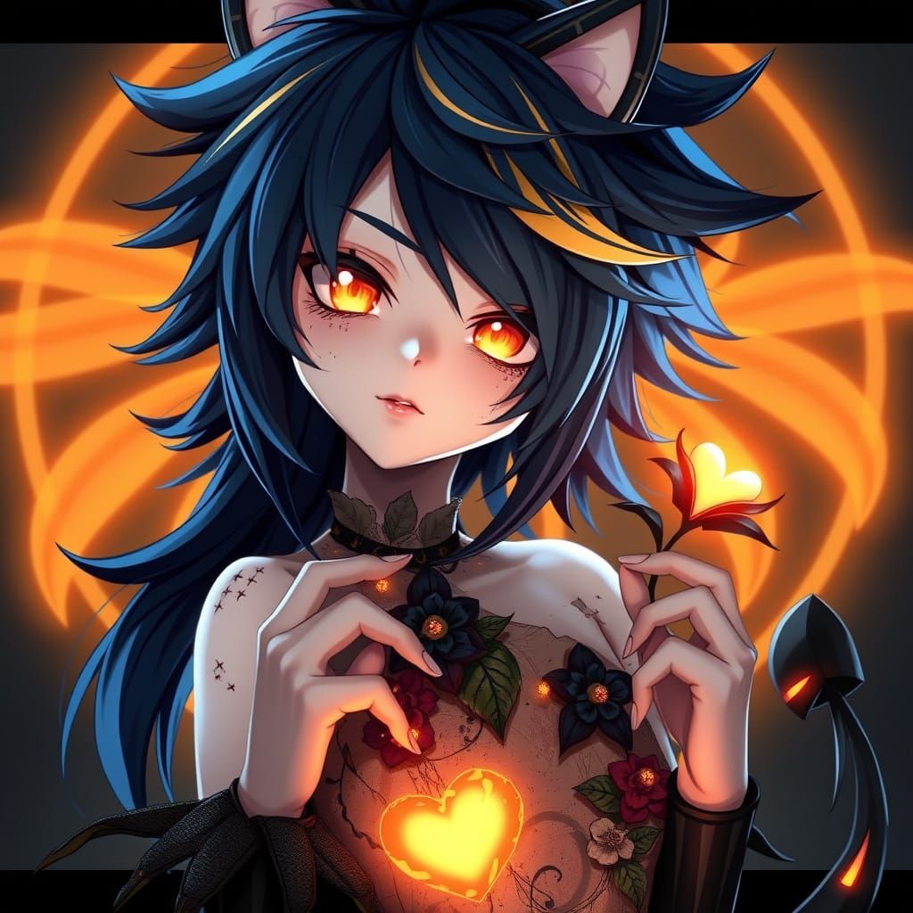 Cyberpunk Inspired Elva with Unnatural Glow and Dark Aura