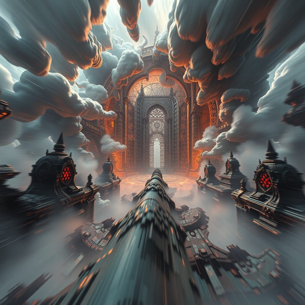 Surreal Cinematic Digital Painting of Mind-Bending Optical I...