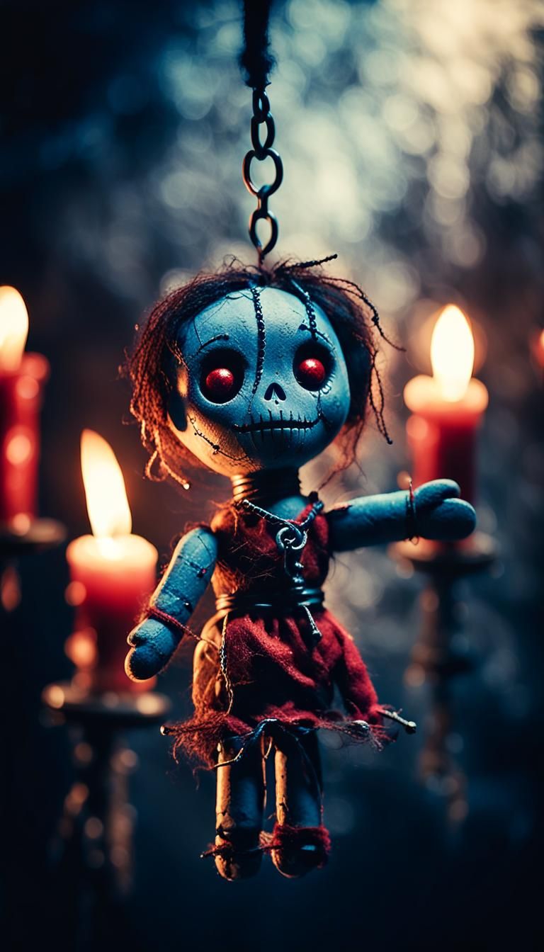 Eerie Voodoo Doll in Dark Fantasy Style