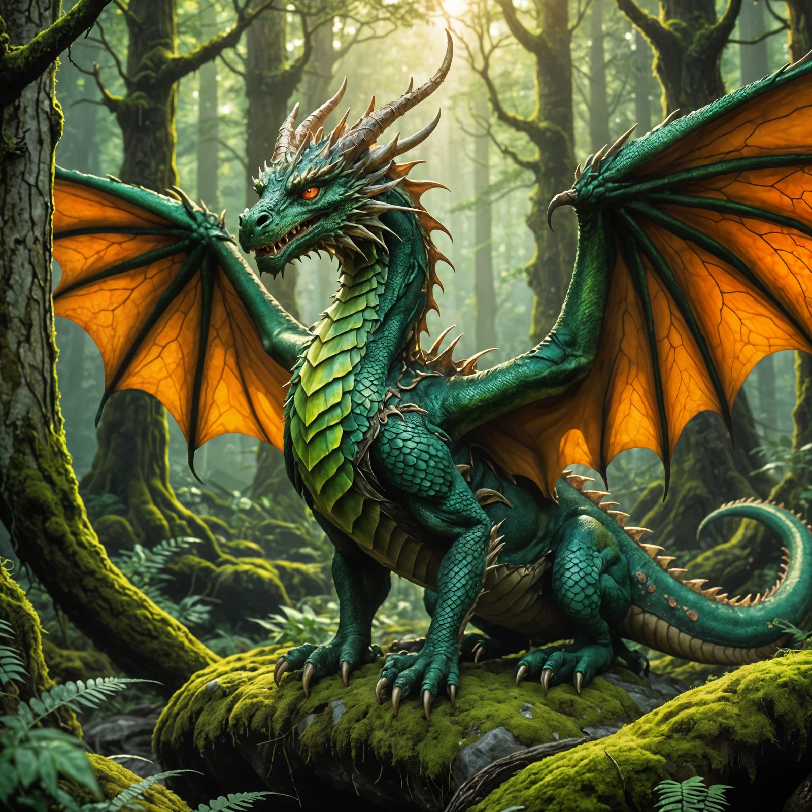 a Majestic Green Dragon