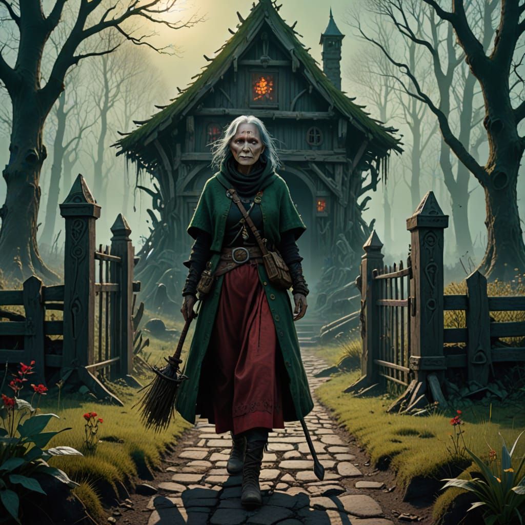 Baba Yaga Guards the Threshold to the Spirit Realm in a Rich...