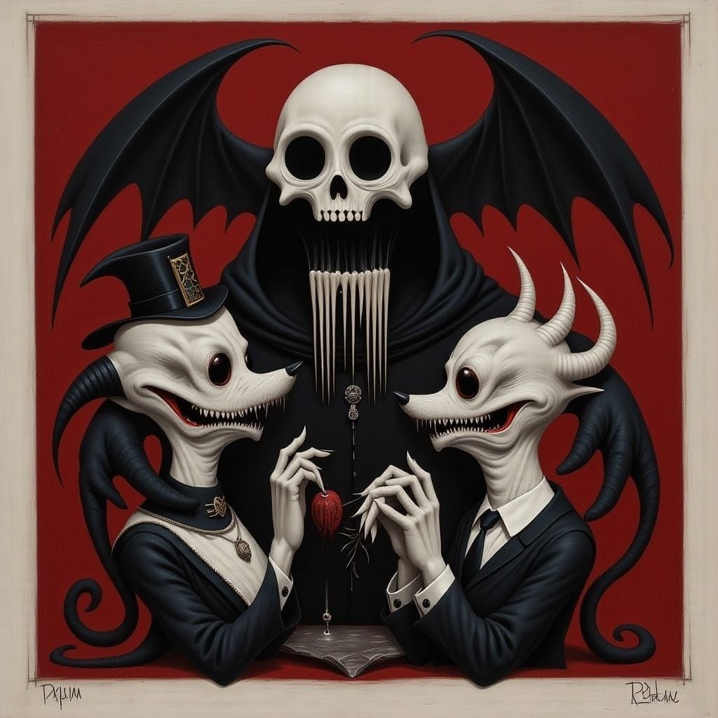 Dark Medieval Demon Nuptials in Psychedelic Hues