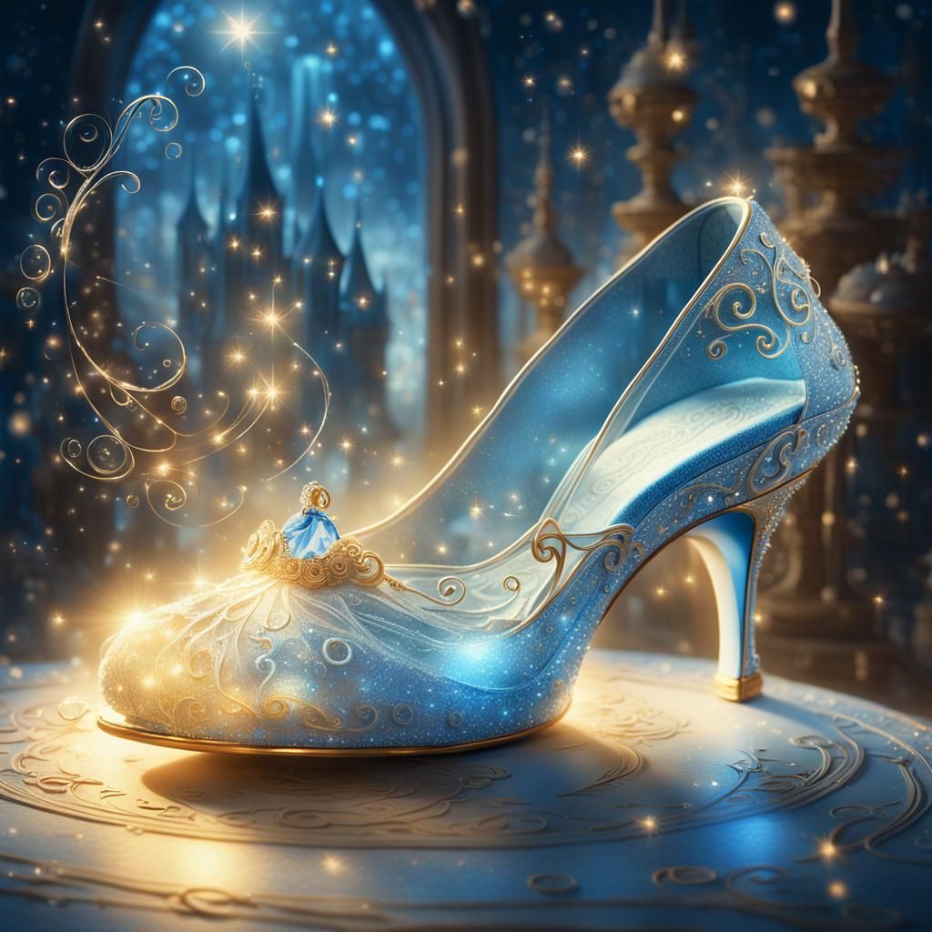 Cinderella's Glowing Slipper in Ethereal Fantasy Art