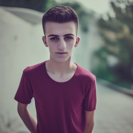 Albanian Teenager with Short Hair Portrait