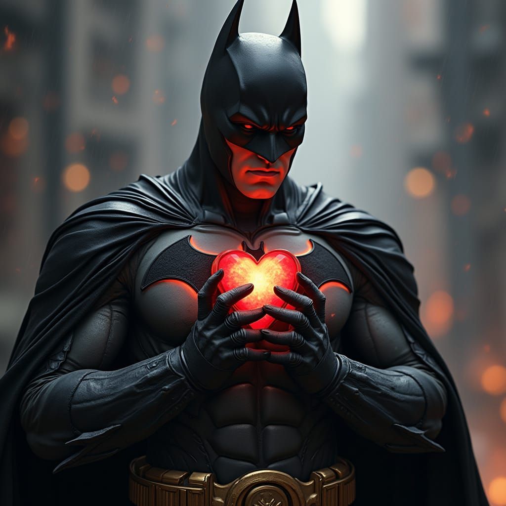 Batman with Sacred Heart, Detailed Art