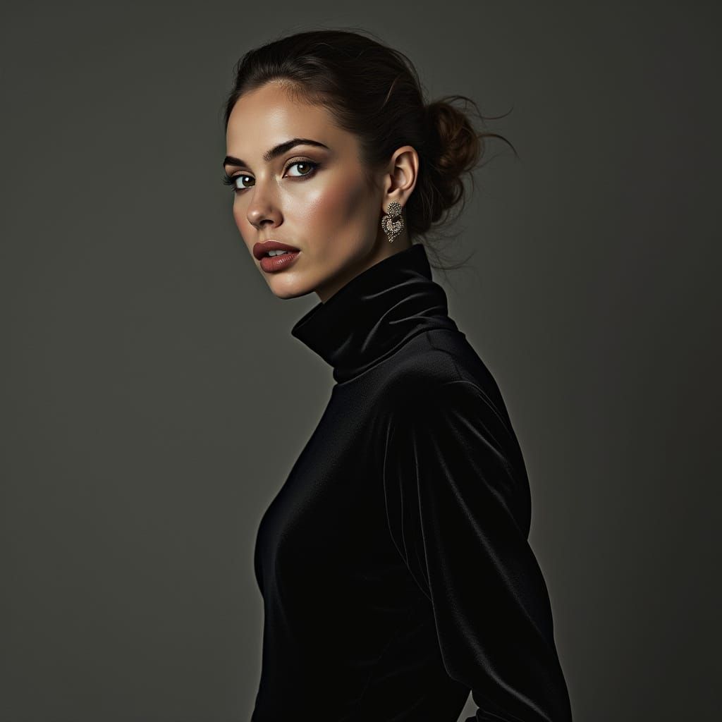 Elegant Model in Armani Fashion: Photorealistic Glamour