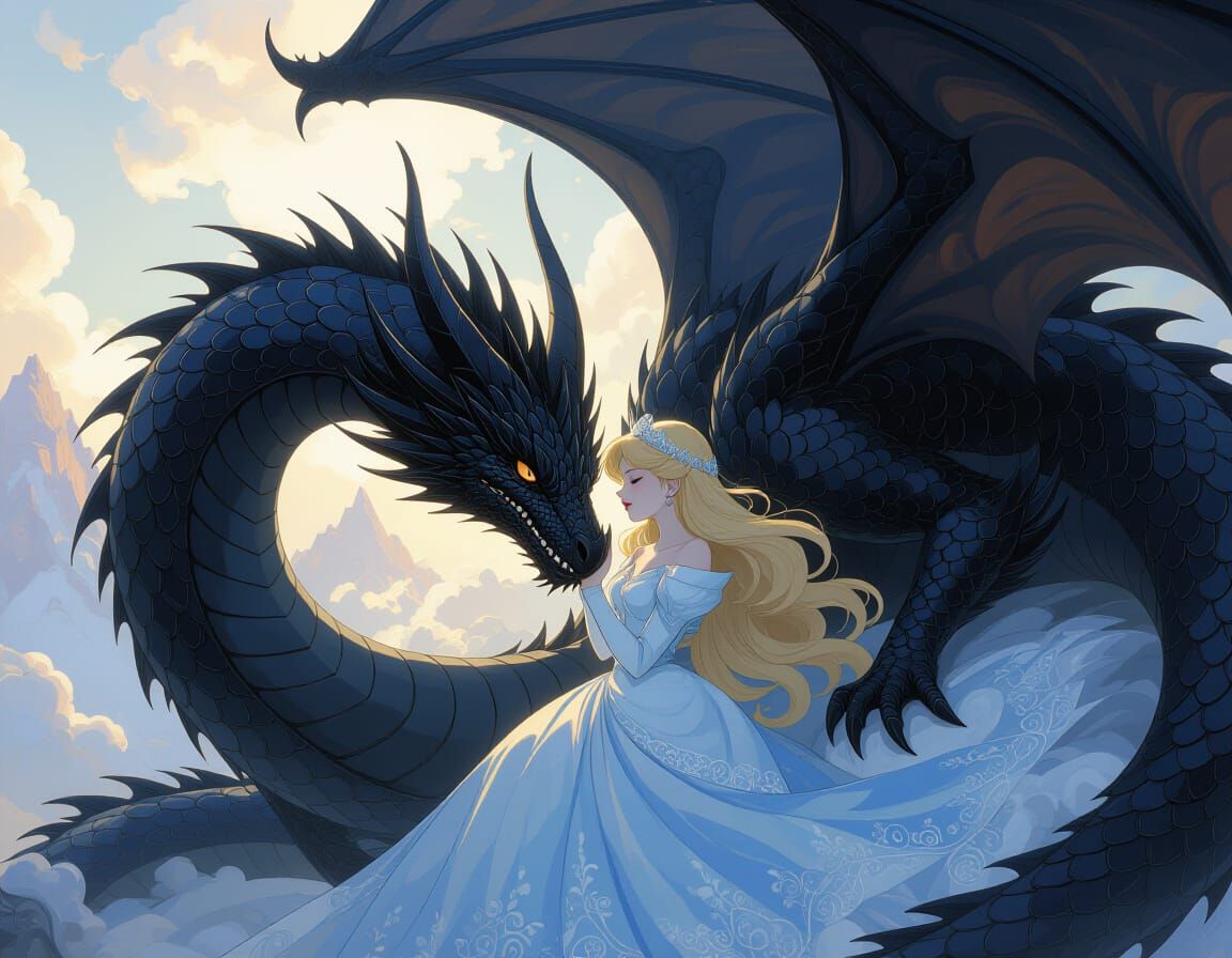 Black Dragon's Kiss: A Fantasy Scene