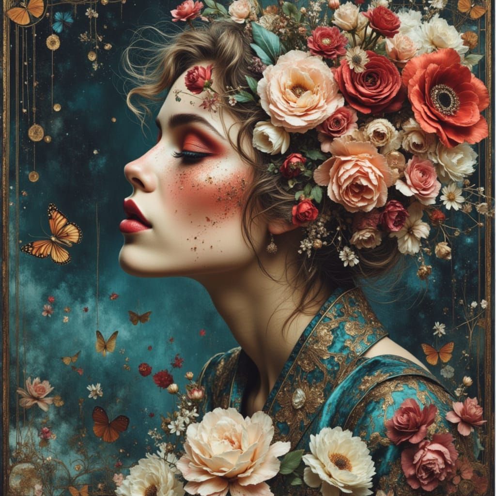 Abstract Geometric Collage with Ethereal Textures