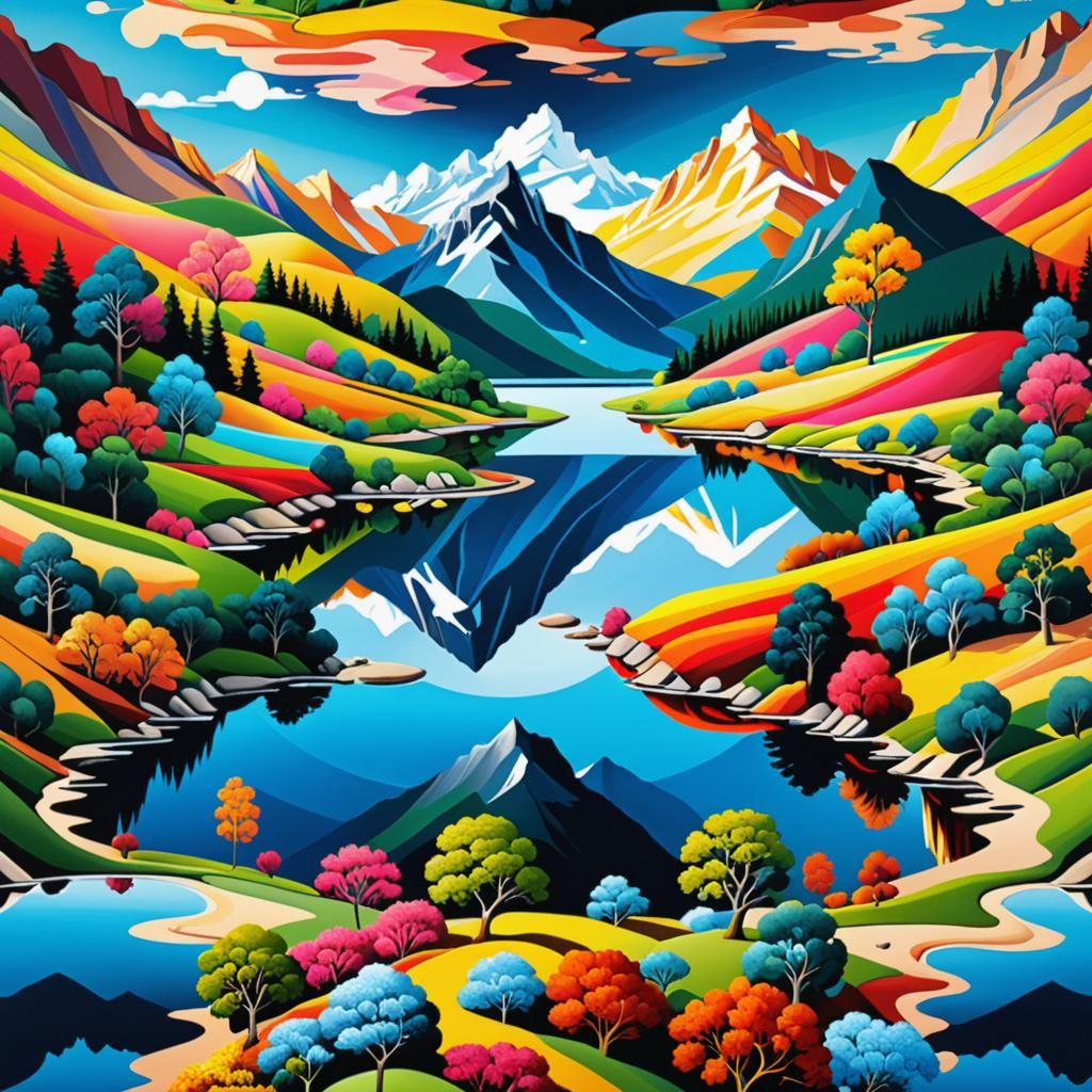 Kaleidoscopic Landscape: A Masterpiece of Color