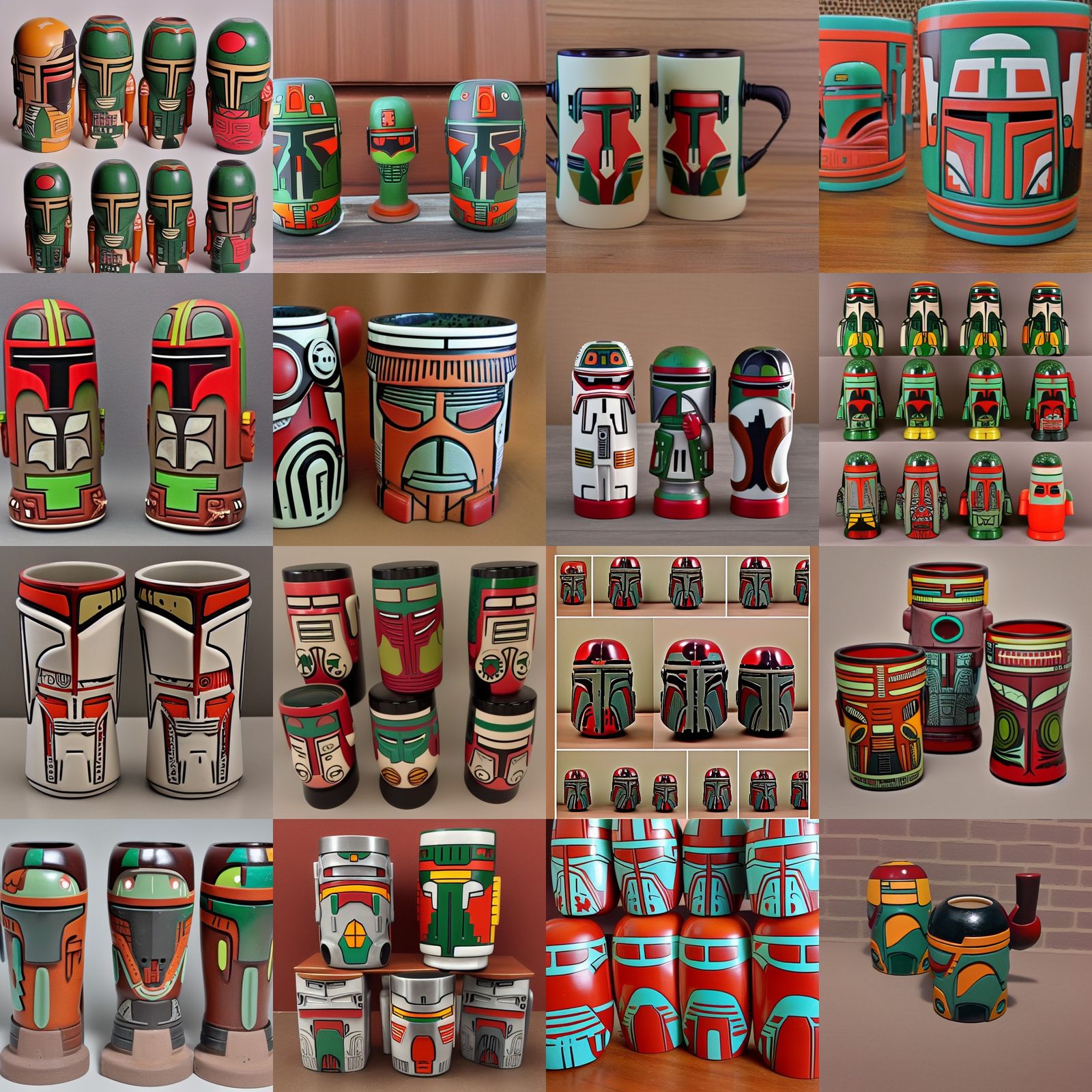 Funky Retro Boba Fett Tiki Mugs from the 1970s