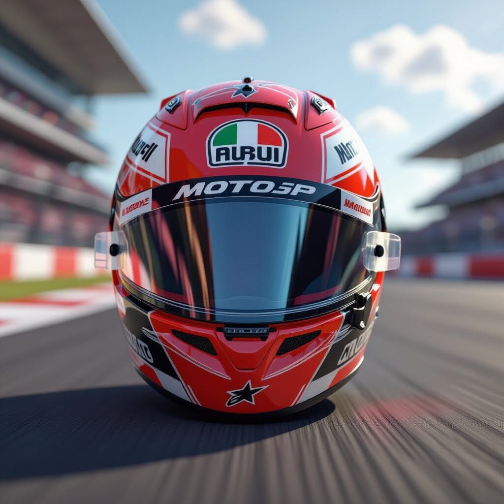 Marc Marquez MotoGP Helmet: Photorealistic Digital Art