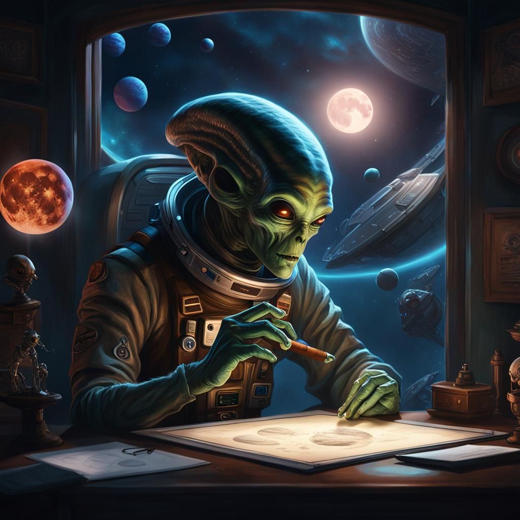 Alien Planning Takeover in Vivid Digital Art