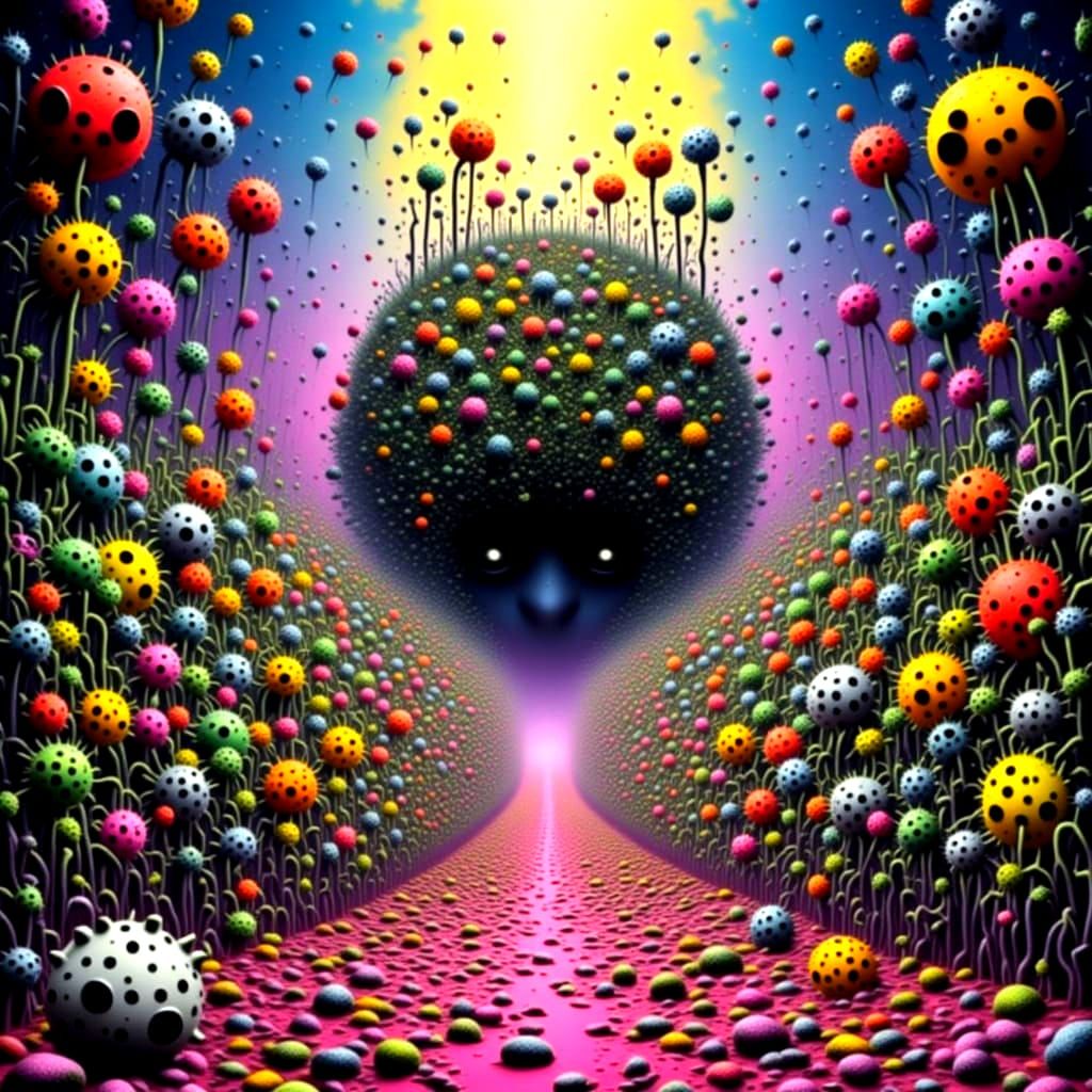 Vaporwave Biomorphism in Graffiti Style