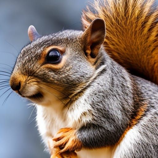 Hyperrealistic Squirrel Portrait in Golden Hour Lighting