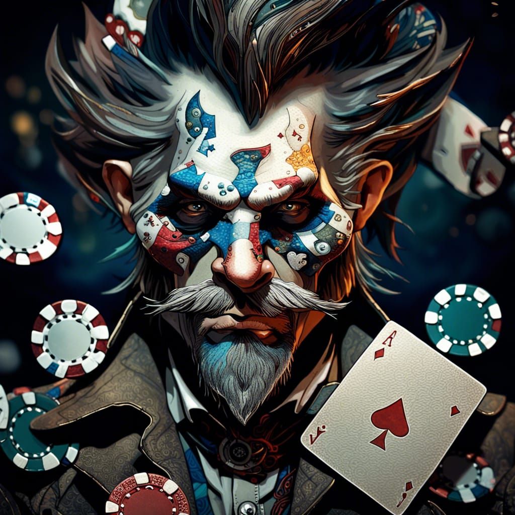 Poker Chip Face: Fantasycore Digital Portrait