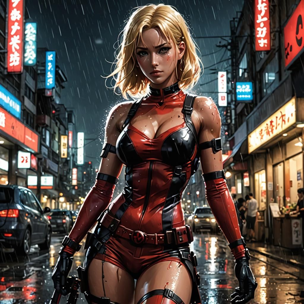 Deadpool Woman Cosplay in Anime Style
