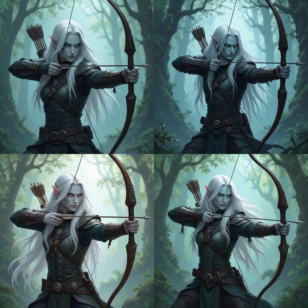 Shadar-kai Elven Ranger in Dark Leather Armor